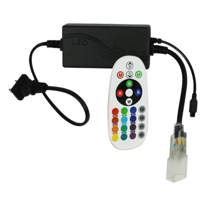 Adaptador de Corriente con Control de Funciones Remoto para Manguera Neón LED RGB JUML-5050-03.