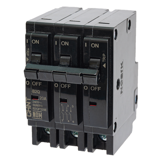 MCB - Interruptor Termomagnético Enchufable, Serie: B2Q, 3P, 15A, 240V (SKU:1002294)