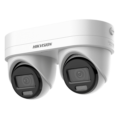 PanoVu Series / Lente Dual de 4 Megapixel / 2 Lentes Fijos de 2.8 mm / Recomendado para Pasillos o Esquinas / IP67 / IK10 / PoE / WDR 120 dB / Dual