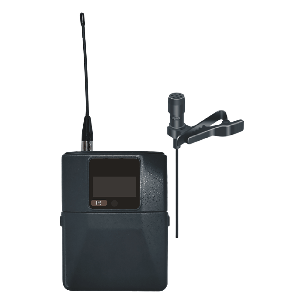 Sistema de Micrófono Inalámbrico | Receptor Un Canal U-Band 540-690 MHz | Micrófono de Solapa Digital | Modulación PI/4-DQPSK | Pantalla TFT-LCD 2.2"