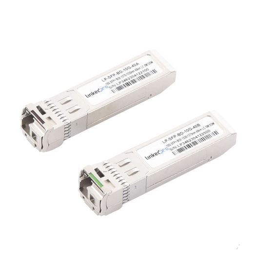 Transceptores Ópticos Bidireccionales SFP+ (Mini-Gbic) / Monomodo 1270 & 1330 nm / 10 Gbps / 1000BASE-BX / Conector LC/UPC Simplex / DDM / Hasta 40