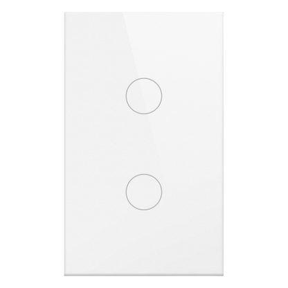Apagador Inteligente WiFi / 2 Circuitos de 800W / 100V-250V / Vidrio Templado 120x72 mm / Alexa y Google Home
