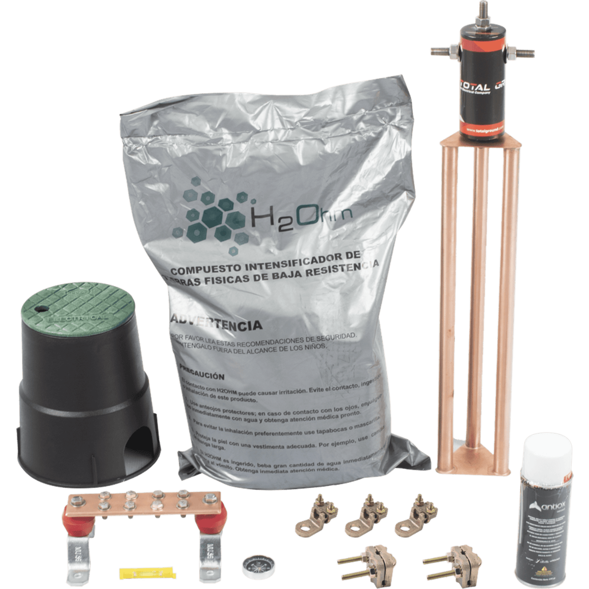 Kit de tierra física modelo TG45AB con Electrodo Magnetoactivo, capacidad: 45 AMP