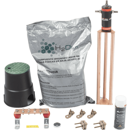 Kit de tierra física modelo TG45AB con Electrodo Magnetoactivo, capacidad: 45 AMP