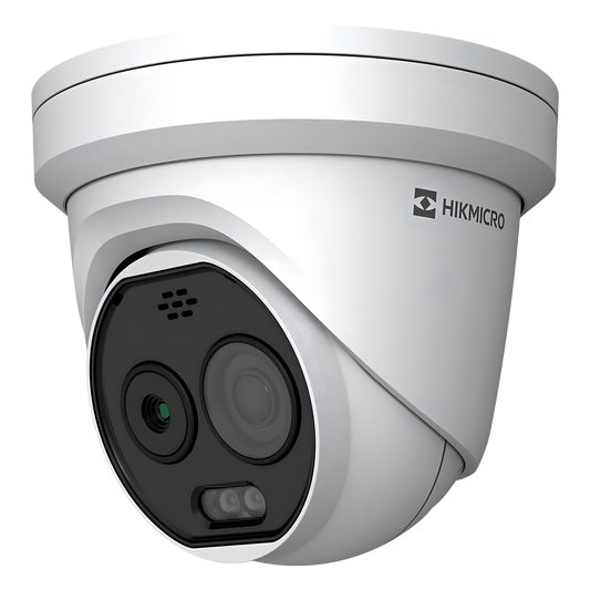 (HIKMICRO) Turret IP Bi-Espectral / Térmica (160 X 120 / 1.8 mm) + Óptica (5 MP / 2 mm ) / Rango: -20°C a 150°C / 8°C Tolerancia / VCA 3.0 (Vehiculo