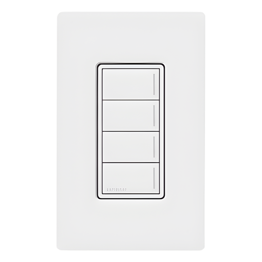 Botonera de pared Sunnata con 4 botones de escena, retroiluminada, blanco, para RadioRA 3