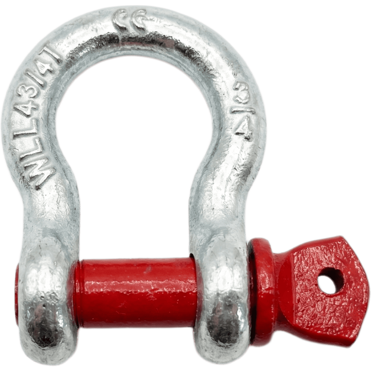 Grilllete Lira (Anchor Shackle) / 4.75 T WLL / Cuerpo 3/4" Acero Forjado Galvanizado / Perno 7/8" Acero Alta Resistencia / Factor Seguridad 6:1