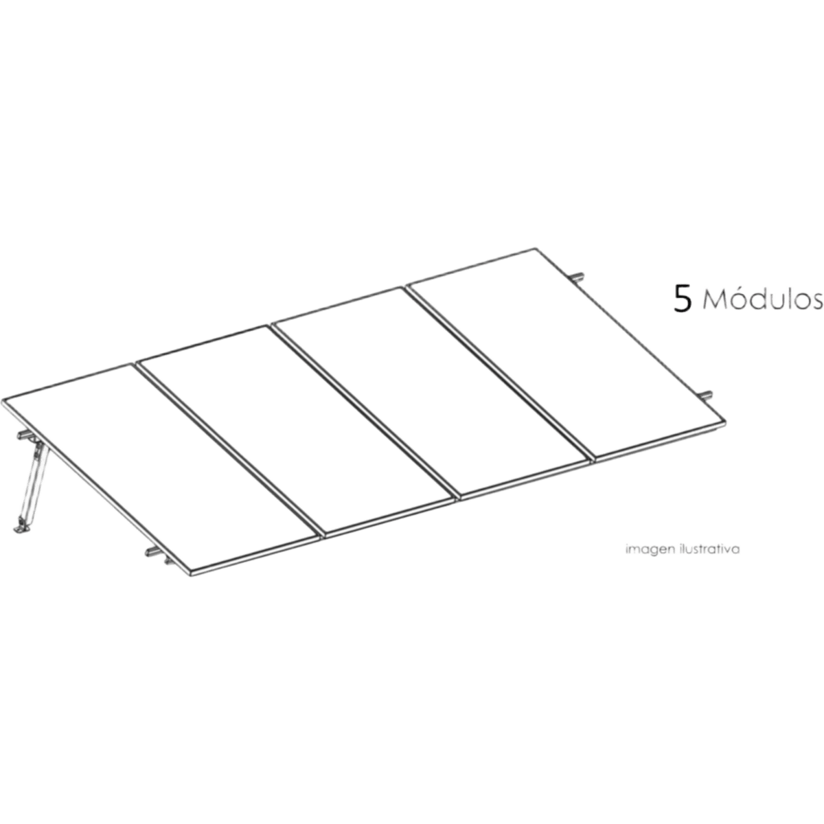 Kit Basel Sistema de Montaje Solar para 5 Módulos / Inclinación 10° / Para Módulo 645 W / Dimensiones del Módulo 2.382 m (7.8 ft) x 1.134 m (3.7 ft)