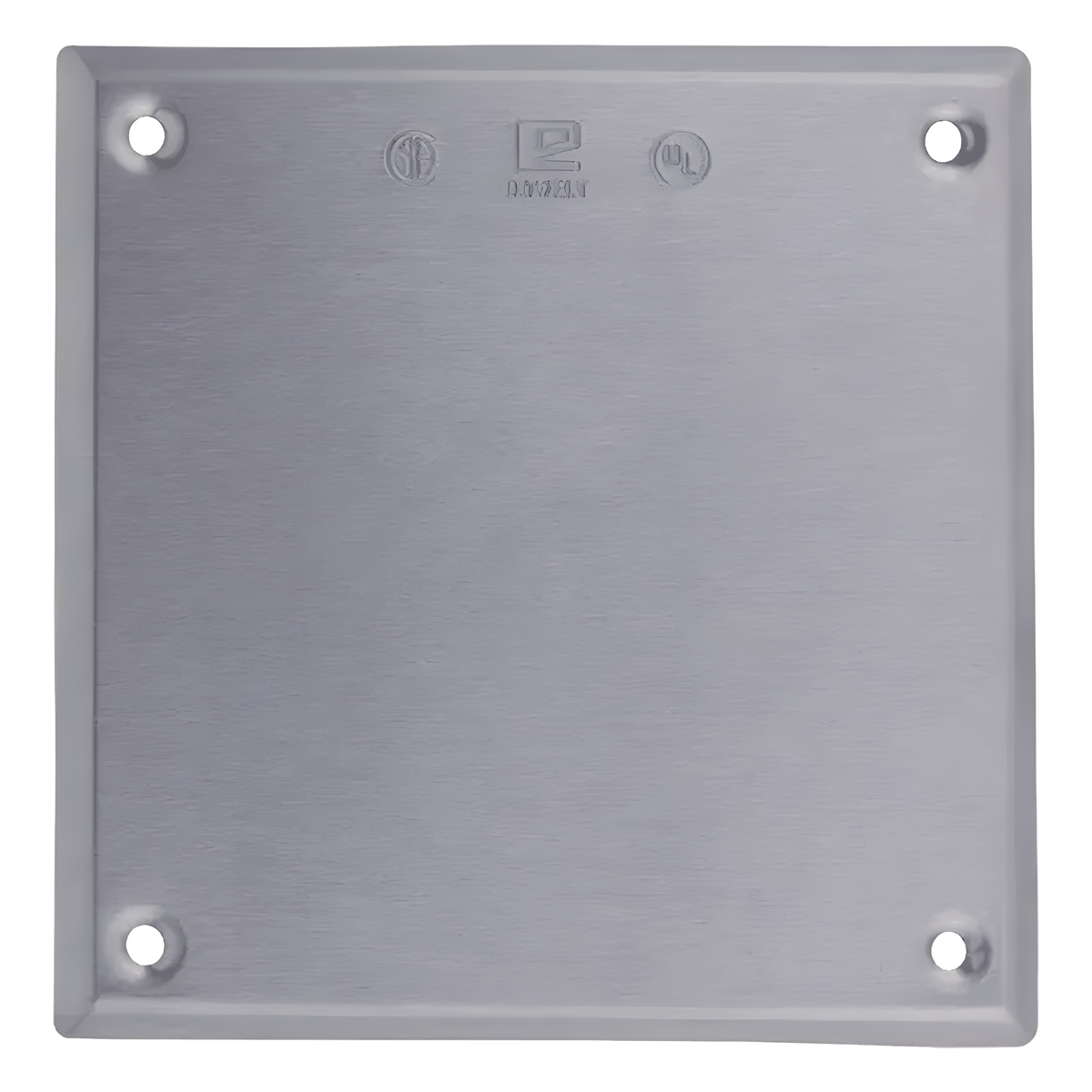Tapa cuadrada ciega de aluminio para caja cuadrada.