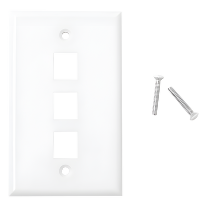 Placa de Pared de 3 Puertos, Keystone, Color Blanco