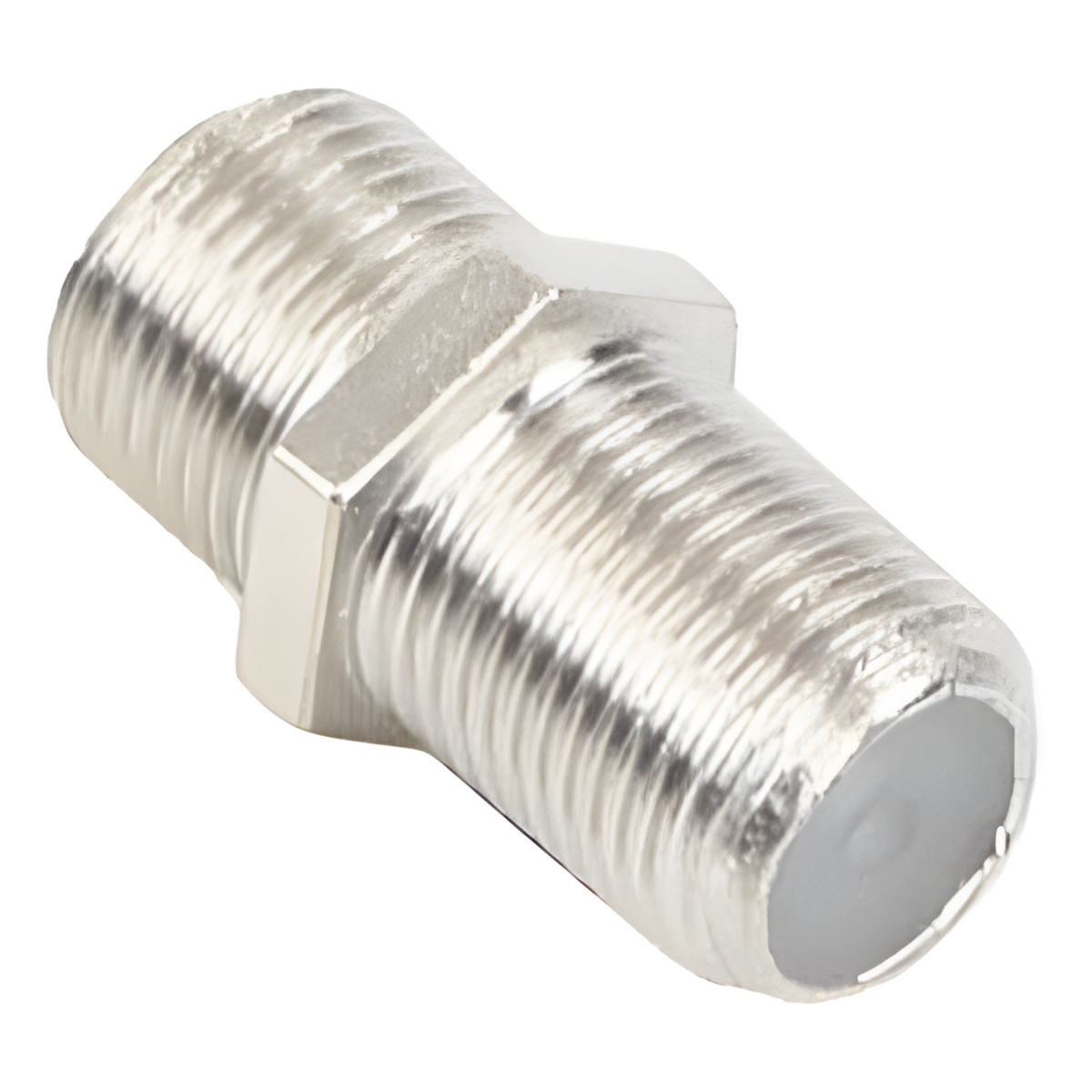 Adaptador Barril para 75 Ohm, de Conector F Hembra a F Hembra, Níquel/ Estaño/ Polietileno