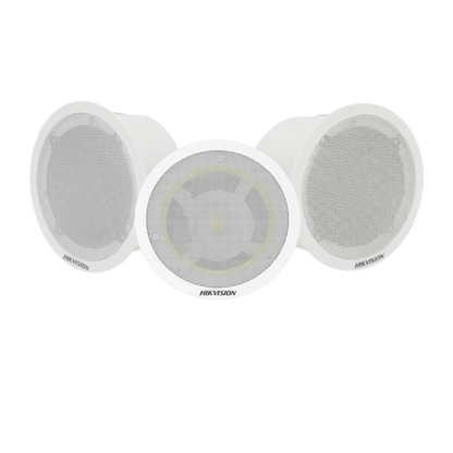 Kit Altavoz principal y 2 bocinas secundarias, solo alimenta la principal / No requiere amplificador | Bluetooth | Hik-Connect | Musical Ambiental |