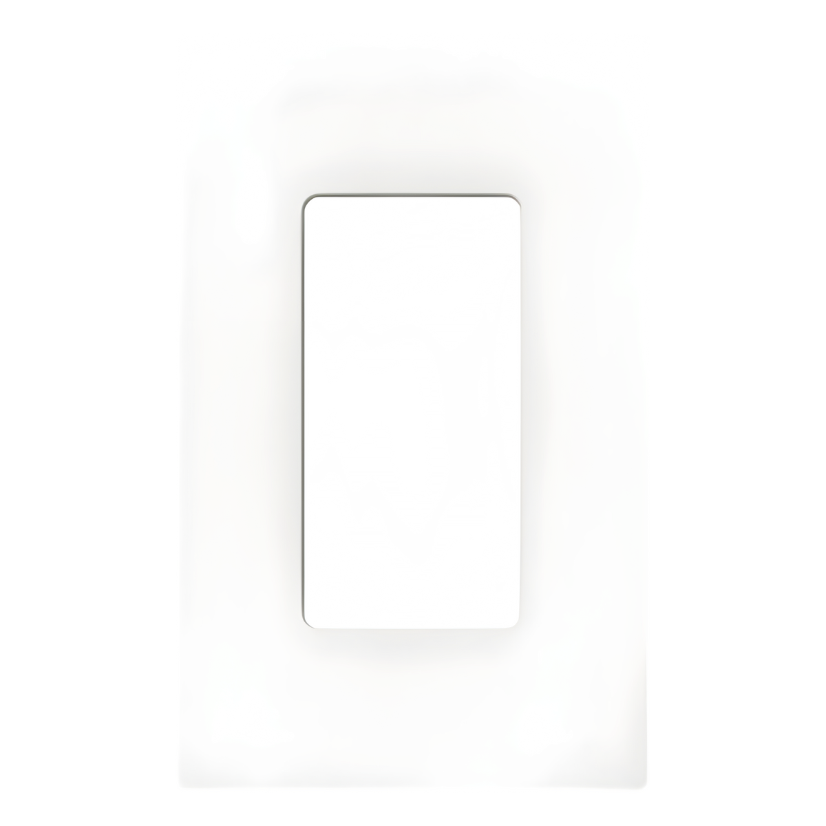 Placa de pared sin tornillos visibles de 1 espacio (1 gang), acabado satinado color Snow, para atenuadores y controles Lutron de apertura estilo