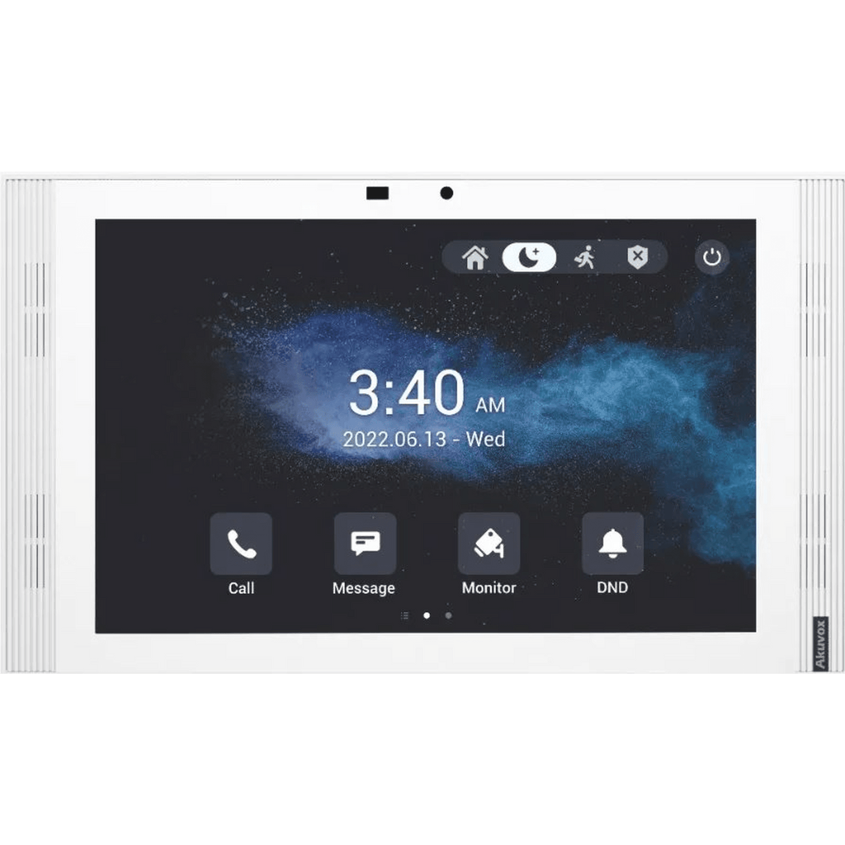 Monitor color blanco de 10" ips LCD / certificado por google play store / android 12 os / WI-FI 6 / PoE / SIP / entradas de alarma / administración
