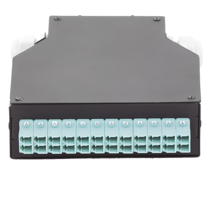 Distribuidor de Fibra Óptica para Riel Din, 12 Acopladores LC/UPC Duplex Multimodo con Charola de Empalme
