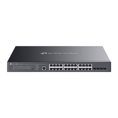 Switch L2+ Gestionado Omada / 24 Puertos Gigabit RJ45 + 4 Puertos 10G SFP+ / 16 Puertos PoE+ (30W) + 8 Puertos PoE++ (90W) / 128 Gbps Capacidad
