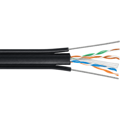 Bobina de Cable UTP Para Elevador de 305 Metros, 4 Pares, CAT6, Revestimiento de PVC con Doble Cable Mensajero, 23 AWG