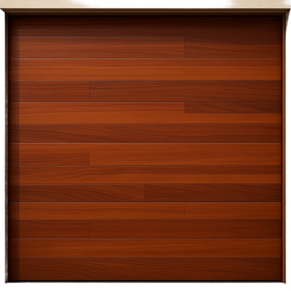 Seccion para puerta de Garage / Acabado laminado PREMIUM / Panel de 18" / Color Cafe / Imitacion Duela / 16 pies Ancho / Estilo Americana.