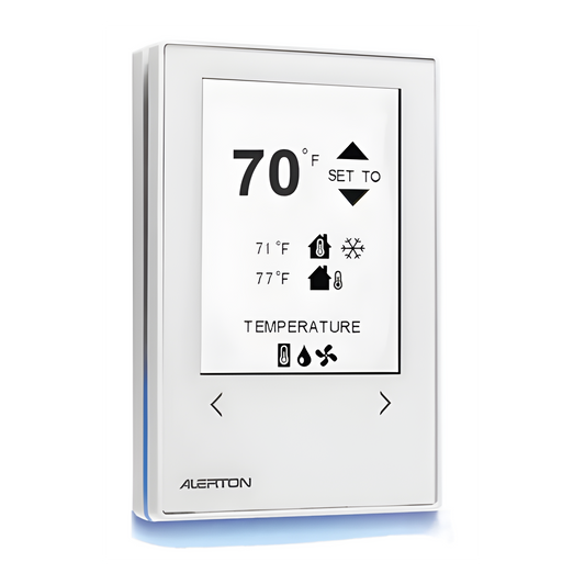 Microset 4 BACnet MS/TP / Sensor de Pared con Pantalla Táctil de Vidrio Reforzado / Sensores de Temperatura y Humedad / Alerton by Honeywell