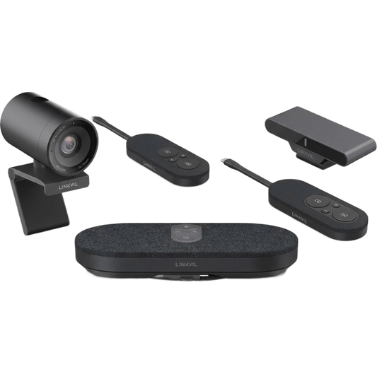 Kit Videoconferencia 4K Todo en Uno / Cámara 8MP + Altavoz 3W / Micrófono 8 Filas / USB Type-C BYOD / Transmisión Inalámbrica 4K / Incluye 2 Pods de