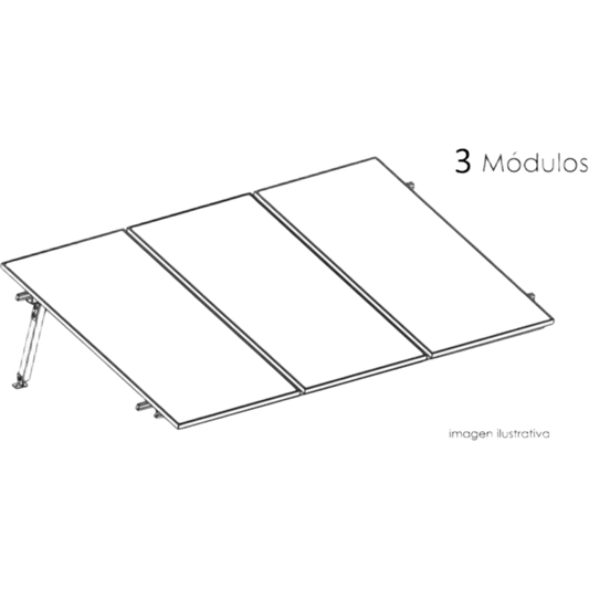 Kit Basel Sistema de Montaje Solar para 3 Módulos / Inclinación 10° / Para Módulo 645 W / Dimensiones del Módulo 2.382 m (7.8 ft) x 1.134 m (3.7 ft)