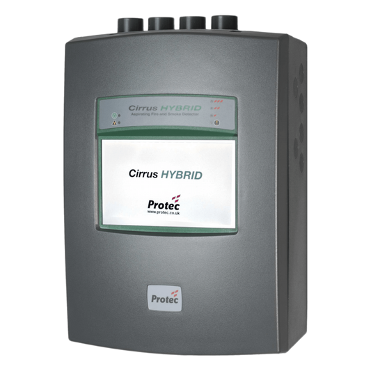 Detector de Humo por Aspiración / Cirrus Hybrid 1 Zona / Híbrido CCD + EWSD / Pantalla LCD Táctil 7 pulgadas / IP30 / Cobertura 2500 m²