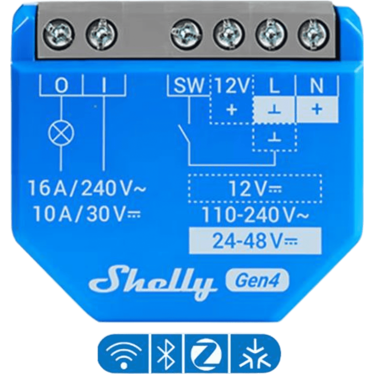 Relevador inalámbrico inteligente 16A, 110-240 V / 1 salida de contacto seco / compatible con asistente de voz Alexa, Google Home / Wifi 2.4