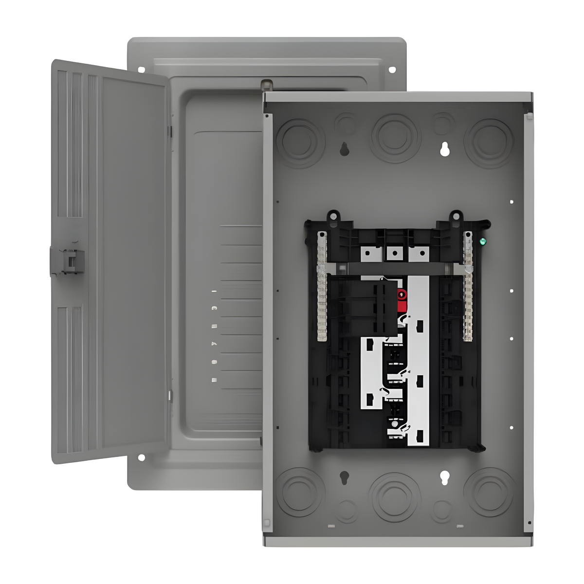 Centro de carga trifásico 3 Fases, 4 Hilos para interruptores QP, de 12 polos - 24 circuitos, 120/240vca, Barras de aluminio 100 Amp, Nema 1, uso