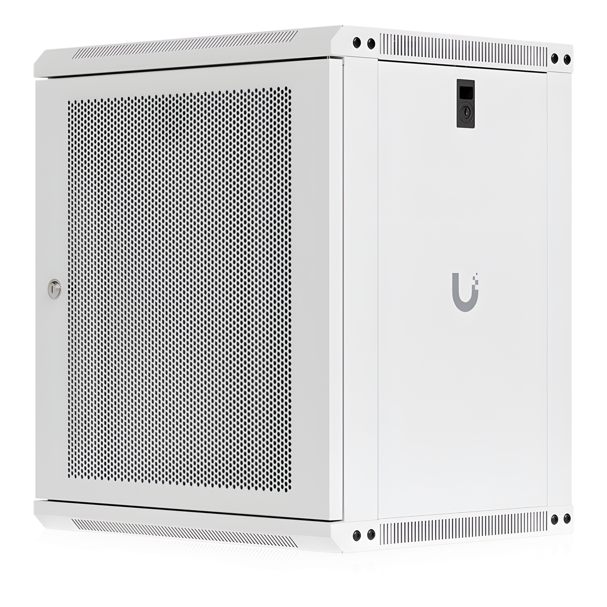 UACC Rack Cabinet 12U (550x 450 mm) - Gabinete Cerrado para Montaje en Pared con Puerta Frontal Perforada, Totalmente Ensamblado con Ventiladores