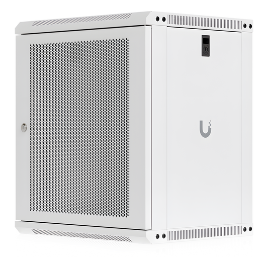 UACC Rack Cabinet 12U (550x 450 mm) - Gabinete Cerrado para Montaje en Pared con Puerta Frontal Perforada, Totalmente Ensamblado con Ventiladores