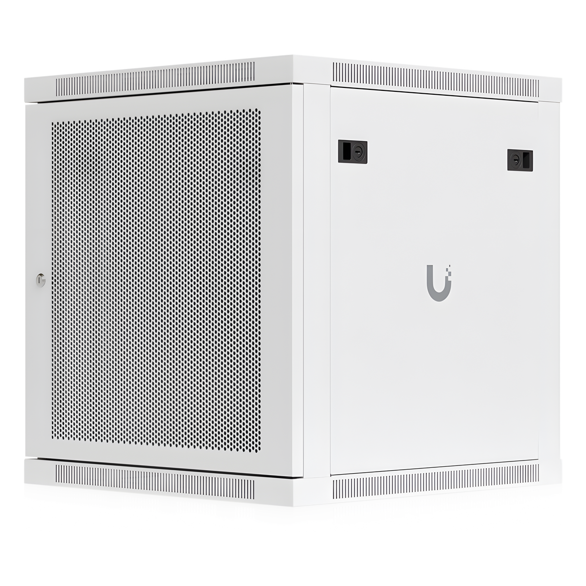 UACC Rack Cabinet 12U (598 x 600 mm) - Gabinete Cerrado para Montaje en Pared con Puerta Frontal Perforada, Totalmente Ensamblado con Ventiladores