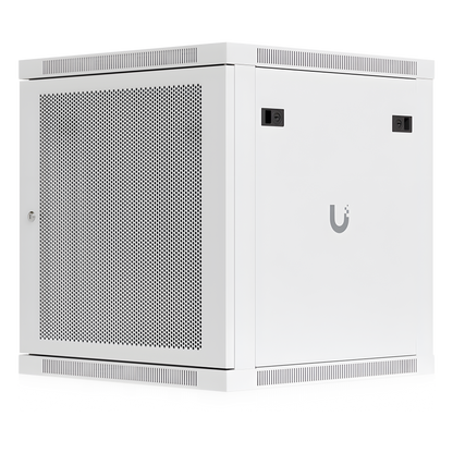 UACC Rack Cabinet 12U (598 x 600 mm) - Gabinete Cerrado para Montaje en Pared con Puerta Frontal Perforada, Totalmente Ensamblado con Ventiladores