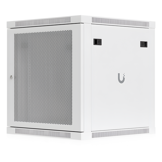 UACC Rack Cabinet 12U (598 x 600 mm) - Gabinete Cerrado para Montaje en Pared con Puerta Frontal Perforada, Totalmente Ensamblado con Ventiladores