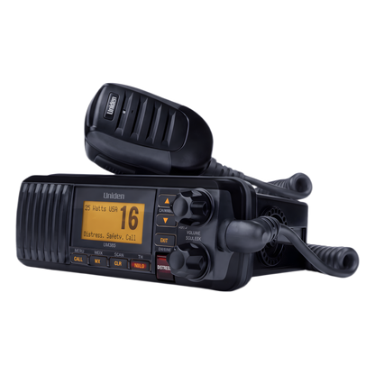 Radio Móvil Marino VHF / 25W / IPX4 / DSC Clase D con GPS / Pantalla LCD / Negro