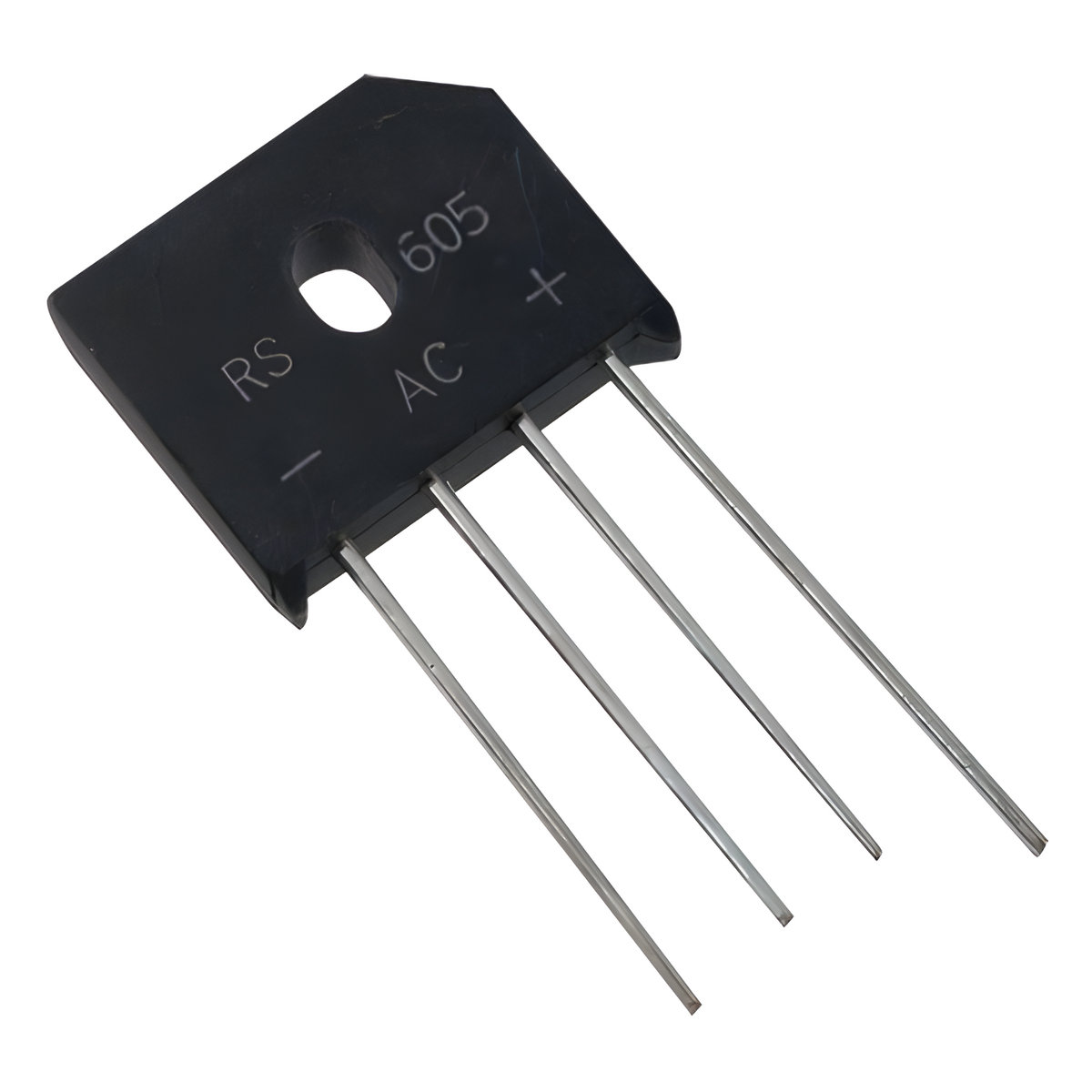Puente Rectificador en Línea de 6 Amp., 600 PIV, Silicio, 420 RMS