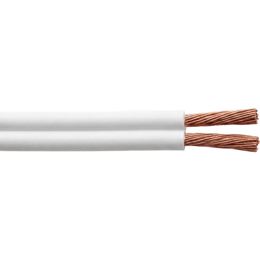 Cable POT 2 x 16 AWG / Flexible Tipo SPT / 300V 60°C / 100 Metros ( 328.08 Pies ) Cobre Suave / Aislamiento PVC / Paralelo / Blanco / Cumple