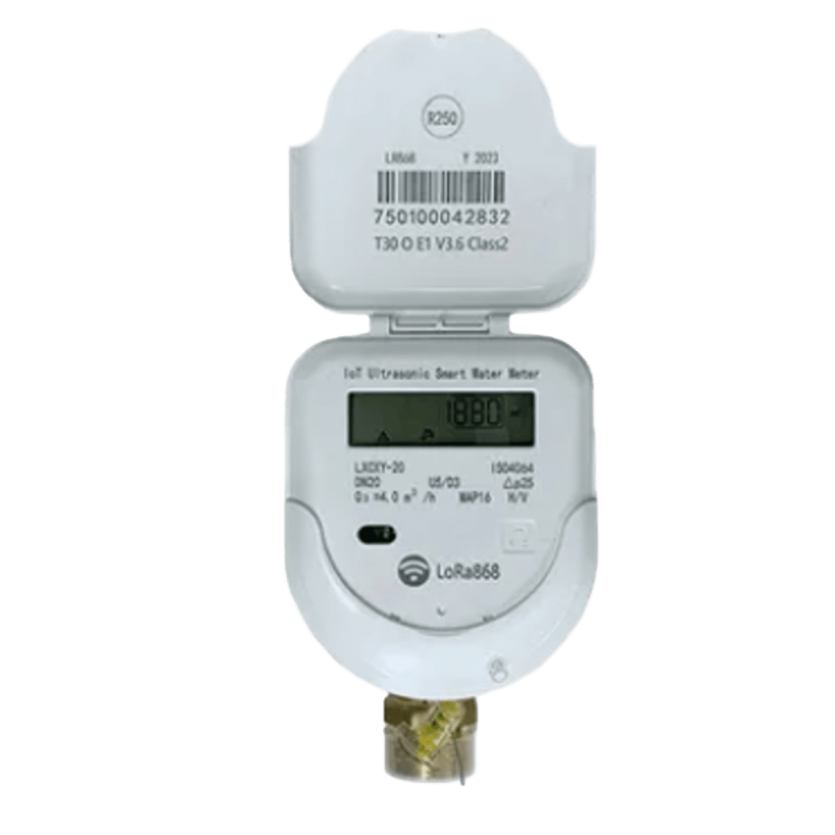 Medidor Ultrasónico de Agua LoRaWAN / 3/4 Pulgada / Smart Metering y Telemetría para BMS / Válvula Integrada / IP68 / Bidireccional / LCD 9 Dígitos