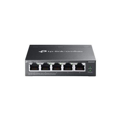 Switch Gestionado 5 Puertos Gigabit / 4 Puertos PoE+ 802.3at/af / 65W Power Budget / Gestión Cloud Omada SDN / Sin Ventiladores / QoS / VLAN