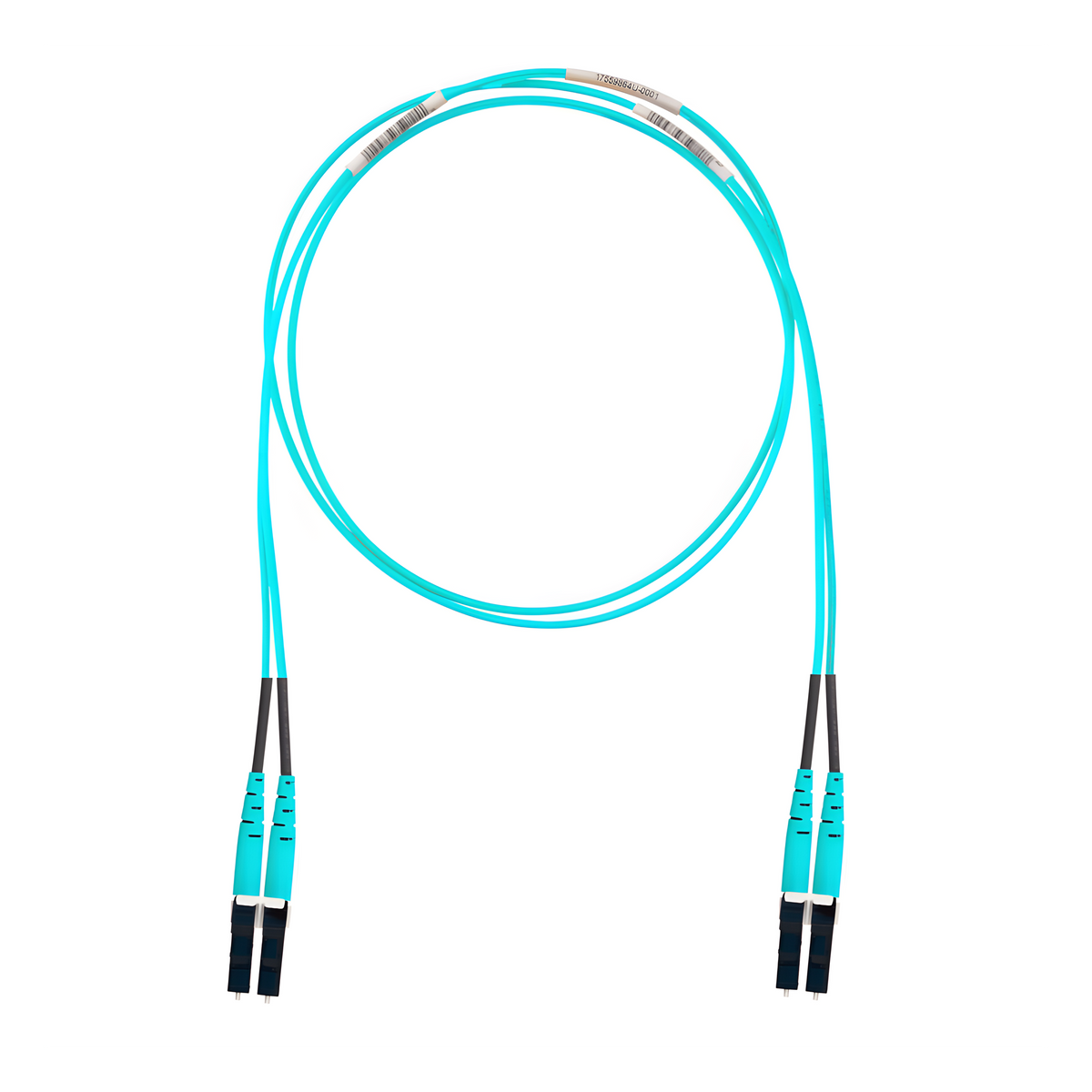 Jumper de Fibra Optica Multimodo 50/125 OM4, LC-LC Duplex, LSZH, Color Aqua, 3 Metros (9.84 Pies)