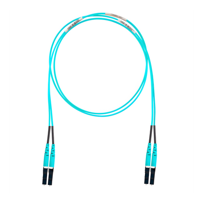 Jumper de Fibra Optica Multimodo 50/125 OM4, LC-LC Duplex, LSZH, Color Aqua, 3 Metros (9.84 Pies)