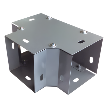 Derivación "T" horizontal 100 x 100 mm (3.94 x 3.94 pulg.), fabricado en lámina de acero al carbón