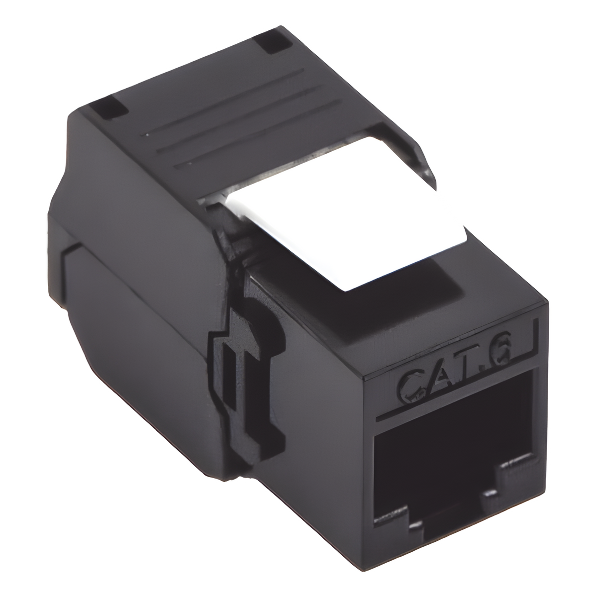 Módulo Jack Keystone Cat6A (Toolless), con Terminación en Ángulo 180 - Color Negro, Compatible con Faceplate y Patchpanel Linkedpro