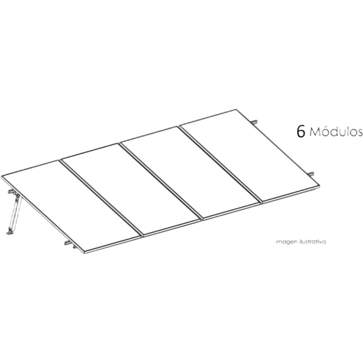 Kit Basel Sistema de Montaje Solar para 6 Módulos / Inclinación 10° / Para Módulo 645 W / Dimensiones del Módulo 2.382 m (7.8 ft) x 1.134 m (3.7 ft)