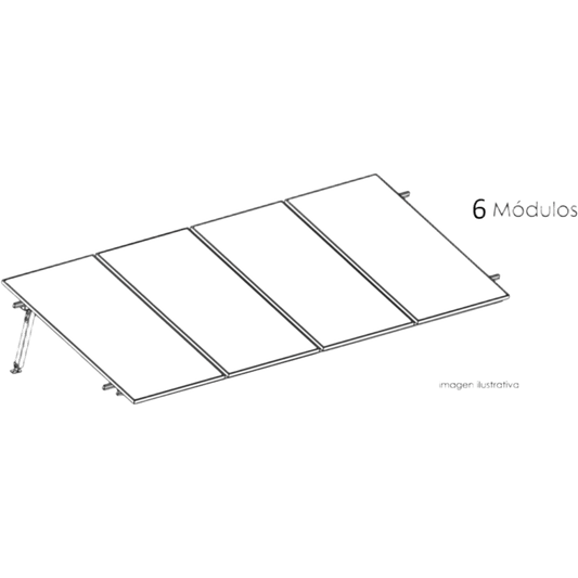 Kit Basel Sistema de Montaje Solar para 6 Módulos / Inclinación 10° / Para Módulo 645 W / Dimensiones del Módulo 2.382 m (7.8 ft) x 1.134 m (3.7 ft)