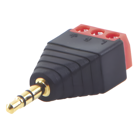 Conector de audio de 3.5mm macho a terminal de tornillo de 3 pines