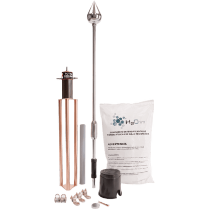 Kit Pararrayo con Punta de Aluminio con Avance de Cebado de 6 m. y Accesorios de Instalación en Torre