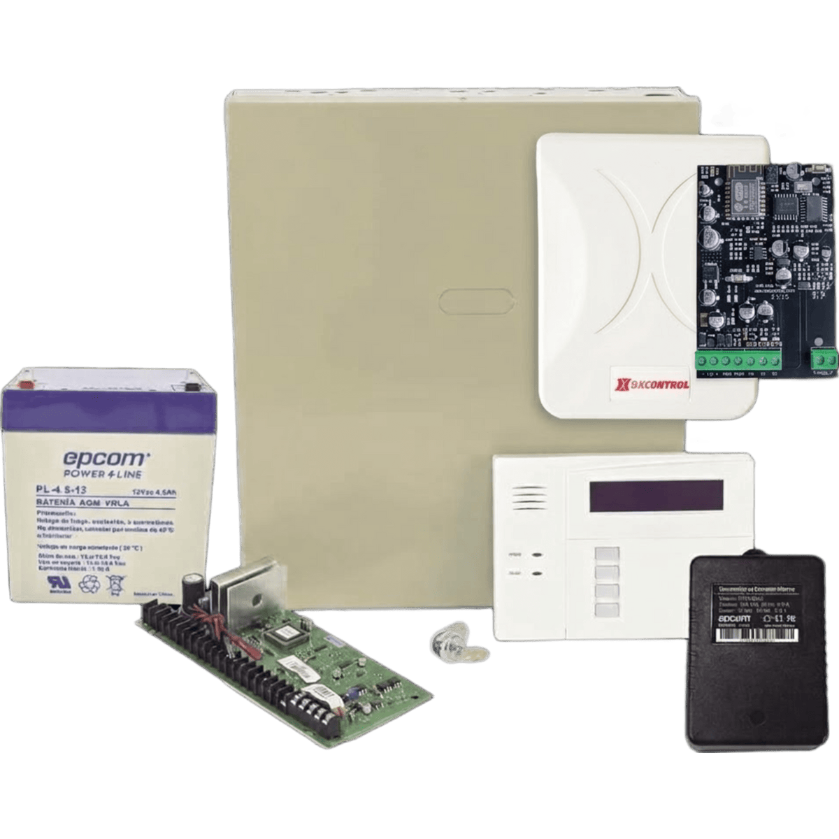 Kit de panel de control antirrobo VISTA-48LA con teclado-receptor inalámbrico 6160RF, comunicador WiFi DX FULL WIFI, batería y transformador