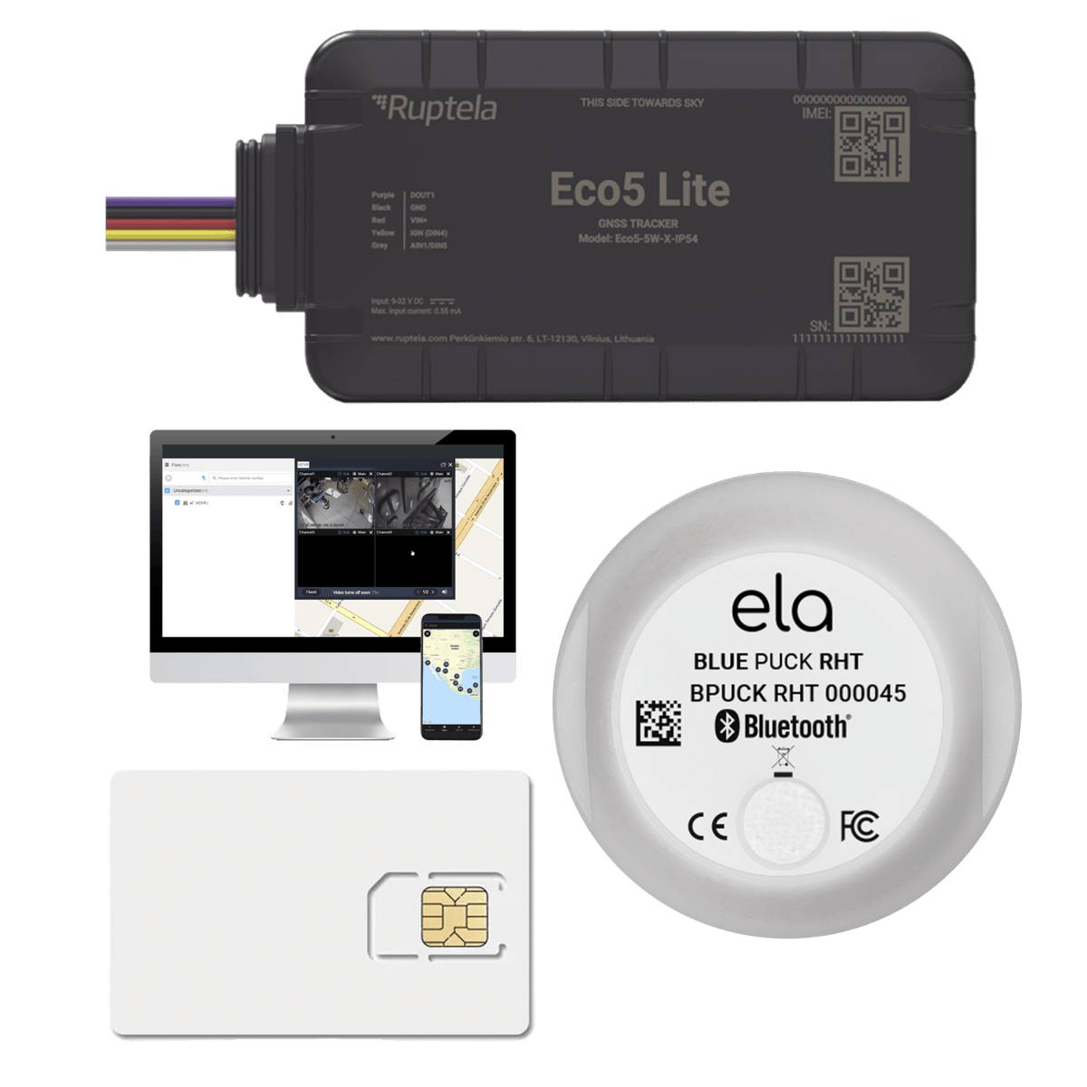 Rastreador Vehicular y Monitoreo de Flota / BLE 5.0 y GNSS / LTE CAT1 y LTE-M con Respaldo 2G / GNSS U-blox / MiKado IP54 / -20 °C a +40 °C