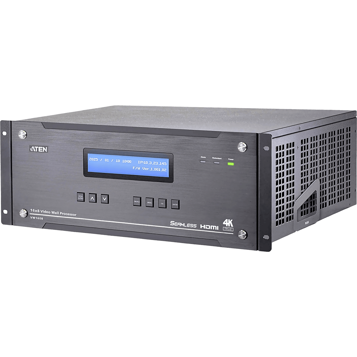 Procesador de Video Wall Modular 4U / 16 Entradas 8 Salidas / True 4K@60Hz / FPGA / H.265-H.264 / Redundancia Dual PSU / Encadenamiento