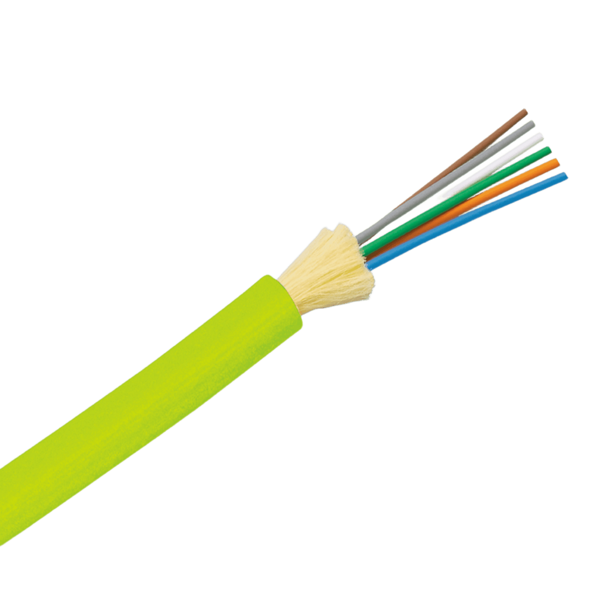 Cable de Fibra Óptica de 24 Hilos, Multimodo OM5 50/125 Optimizada, Interior, Tight Buffer 900um, No Conductiva (Dieléctrica), OFNP (Plenum), Precio